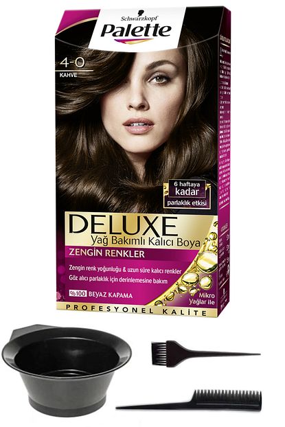 schwarzkopf palette deluxe 4 0 kahve sac boyasi ve sac boyama seti fiyati yorumlari trendyol