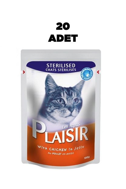 plaisir 20 adet kisirlastirilmis tavuklu pouch kedi yas mama 100 gr fiyati yorumlari trendyol