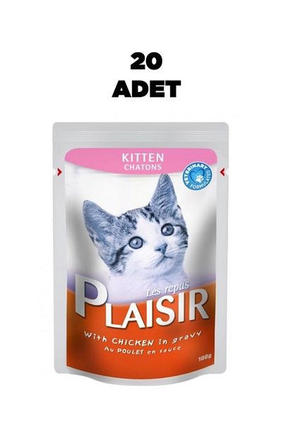 Plaisir 20 Adet Tavuklu Yavru Kedi Yas Mama 100 Gr Trendyol