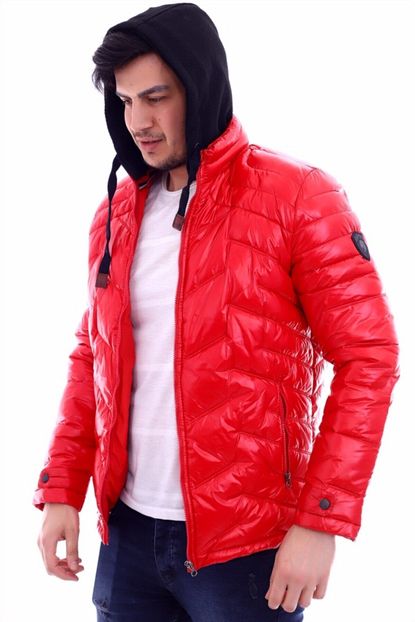 Blackmood Kapusonlu Kirmizi Erkek Mont Trendyol