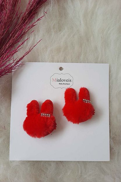 Mialoveis Bebek Cocuk Kirmizi Tavsanli Pelus Toka Seti 2li Trendyol