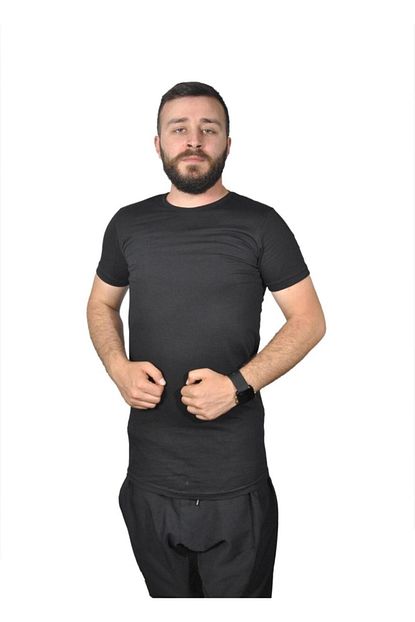 Baykim Erkek Siyah Asimetrik Kesim T Shirt Trendyol