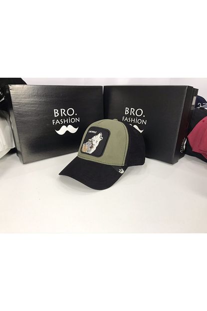 bro fashion yesil kurt desenli sapka