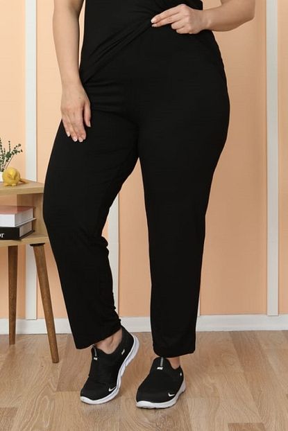 Xl Modam Kadin Buyuk Beden Likrali Viskon Pantolon Trendyol