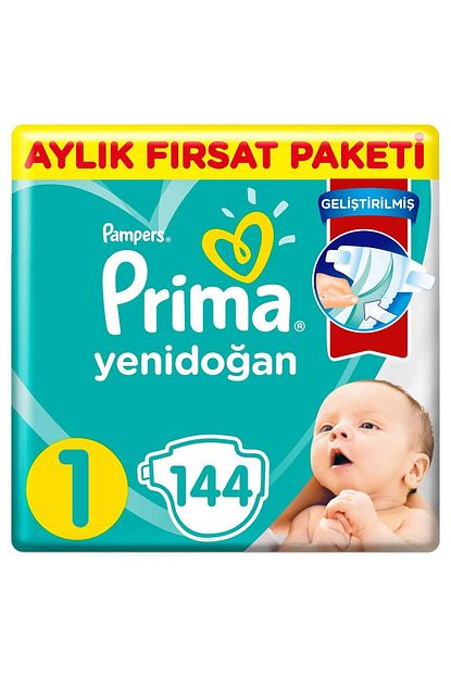 Prima Bebek Bezi Aktif Bebek 1 Beden 144 Adet Standard Paket Trendyol