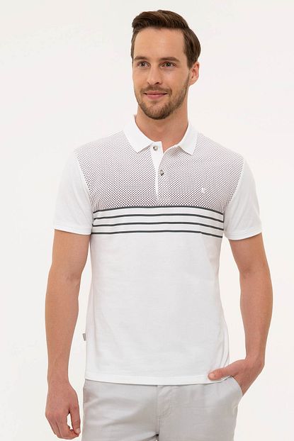 Pierre Cardin Erkek Beyaz Slim Fit Polo Yaka T Shirt Trendyol