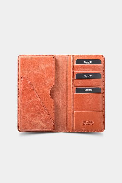 Guard Leather Unisex Antik Taba Deri Telefon Girisli Cuzdan Trendyol