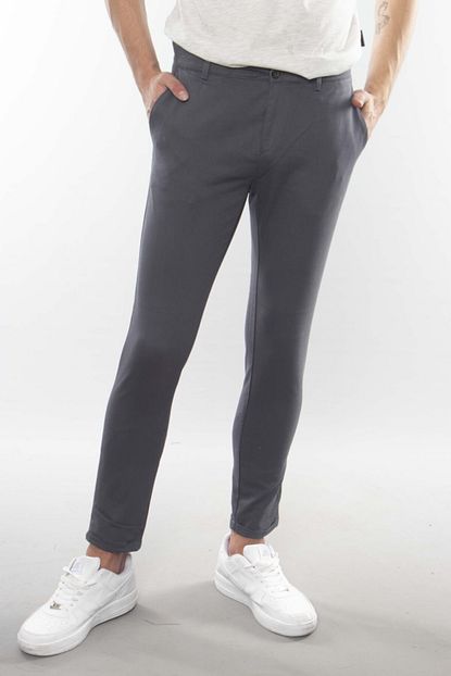 Megalomans Erkek Gri Slim Fit Duble Paca Pantolon Trendyol