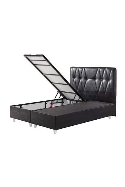 Belletto Cift Kisilik Siyah Deri Baza Ve Baslik 150x200 Trendyol