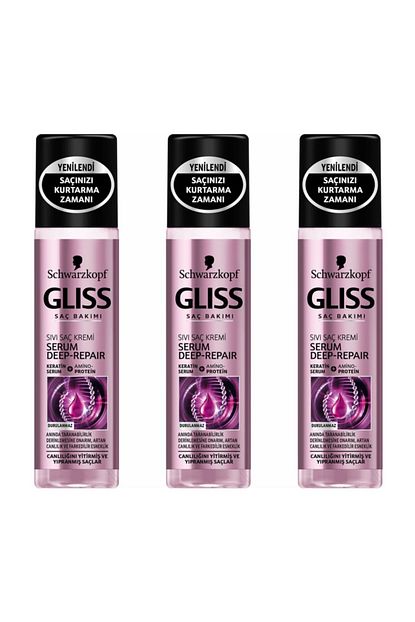 gliss serum deep repair sivi sac kremi 200 ml 3 lu set fiyati yorumlari trendyol