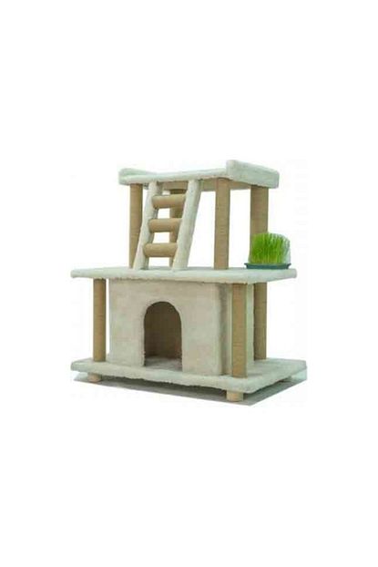 Merakli Pati Ivy Kedi Kulesi Ve Evi Bej Beyaz 105 Cm Trendyol