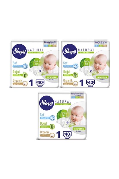 Sleepy Natural Yeni Dogan 1 Numara 40 3 120 Adet Bebek Bezi 2 5 Kg Trendyol