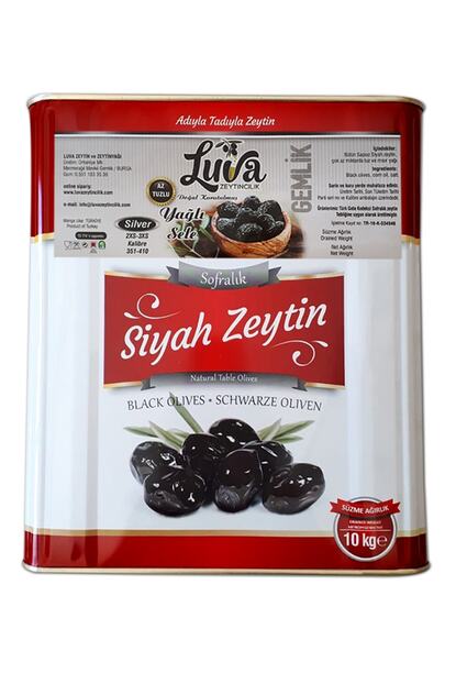 Luva Zeytincilik Silver Gemlik Az Tuzlu Sele Siyah Zeytin Teneke 10 Kg Trendyol