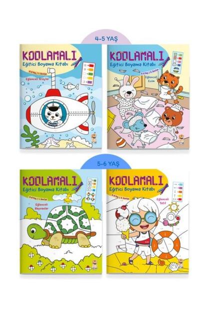 Sincap Kitap Kodlamali Egitici Boyama Seti 4 Kitap Trendyol
