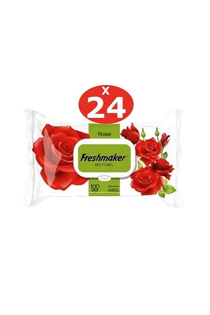 Freshmaker Islak Mendil Havlu Kirmizi Gul 100 Yaprak X 24 Adet 2400 Yaprak Trendyol