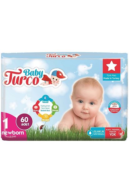 Baby Turco Bebek Bezi Jumbo Beden 1 Yeni Dogan 60 Adet 2 5 Kg Trendyol