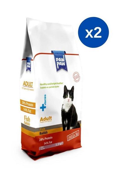 paw paw balikli yetiskin kedi mamasi 1 5 kg x2 3 kg fiyati yorumlari trendyol