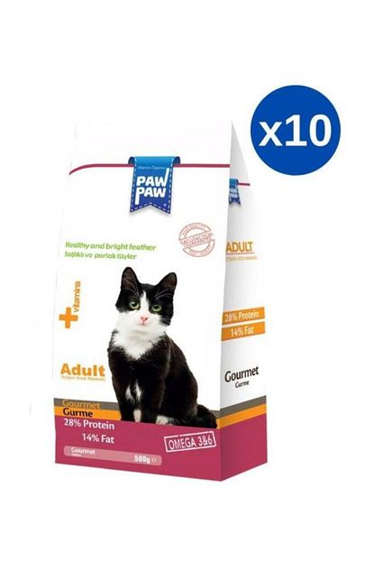 Paw Paw Gurme Yetiskin Kedi Mamasi 500 Gr X10 5 Kg Trendyol