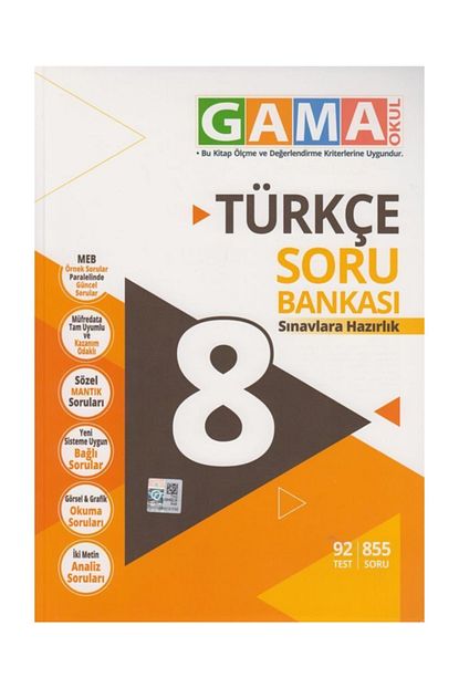 Gama Yayinlari Gama Okul Yayinlari 8 Sinif Turkce Soru Bankasi Trendyol