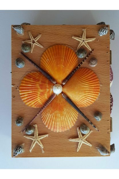 deniz kabugu suslemeli el yapimi taki mucevher kutusu 19x14 cm dikdortgen