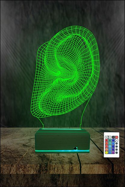 Algelsin 3d 3 Boyutlu 16 Renkli Gece Lambasi Kulak Tasarimli Led Masa Lambasi Trendyol