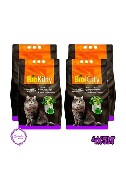 Biokitty Lavantali Ince Taneli Dogal Kedi Kumu 5lt 4adet Trendyol