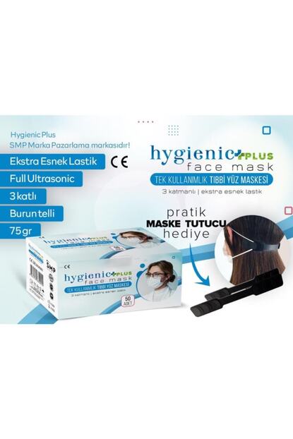 Hygienicplus Face Mask Hygienic Plus Full Ultrasonik 3 Katli Telli Extra Esnek Lastikli Cerrahi Maske Trendyol
