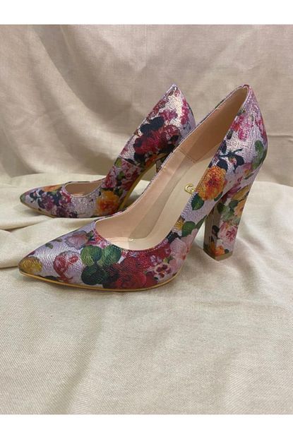 Butik 37 5 Kadin Renkli Klasik Topuklu Ayakkabi Trendyol