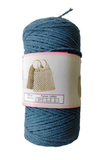 Platin Mavi Renk Pamuklu Makrome Ipi Ince Cotton Iplik Trendyol