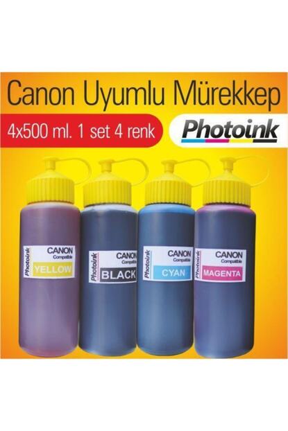 Canon Yazicilar Icin Uyumlu 4 Renk 500 Ml Murekkep Seti Trendyol