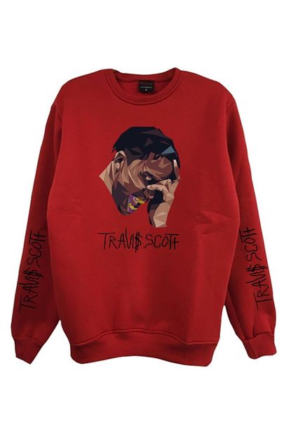 Fame Stoned Unisex Kirmizi Sweatshirt Trendyol