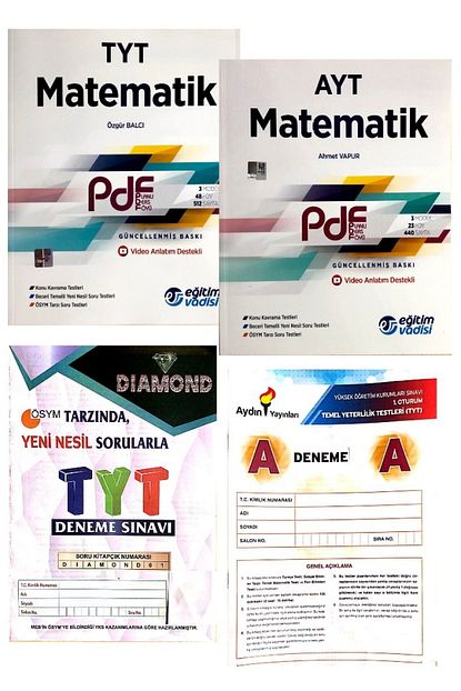 Egitim Vadisi Yayinlari Tyt Ayt Matematik Pdf 2 Cesit Deneme Sinavi Hediyeli 2020 2021 Trendyol