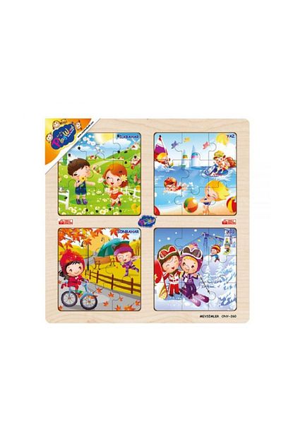 Play Wood Ahsap Egitici 4 Lu Cocuk Bebek Puzzle Oyun Mevsimleri Ogreniyorum Trendyol