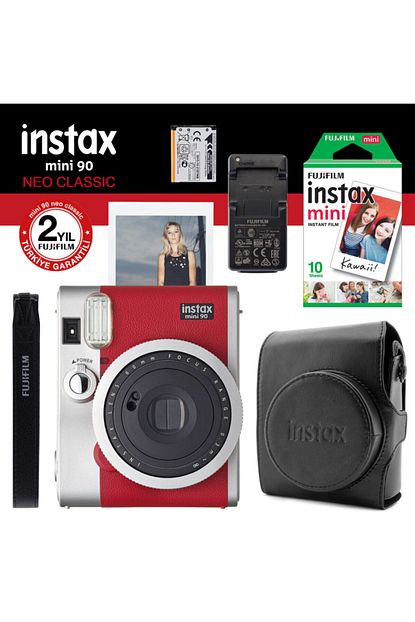 Fujifilm Instax Neo 90 Classic Kirmizi Fotograf Makinesi Ve Hediye Seti Trendyol