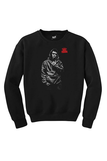 erkek hidra rap siyah sweatshirt