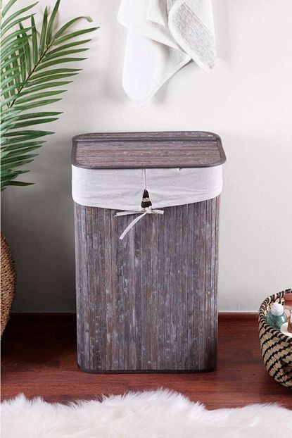 M K Home Bambu Gri Katlanir Camasir Sepeti 40x30x61cm Fiyati Yorumlari Trendyol