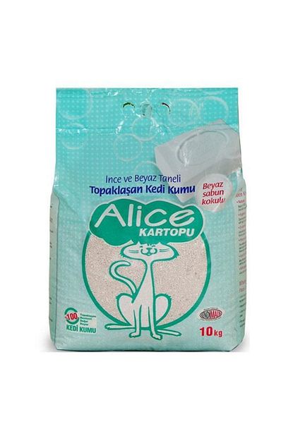 Alice Beyaz Sabunlu Topaklasan Ince Taneli Kedi Kumu 10 Kg Trendyol