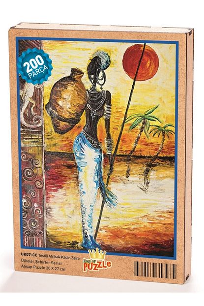 testili afrikali kadin zaire ahsap puzzle 204 parca