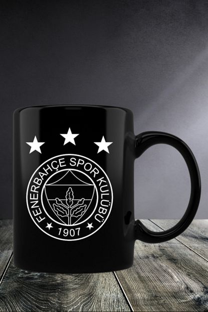 fenerbahce logo tasarimli siyah kupa