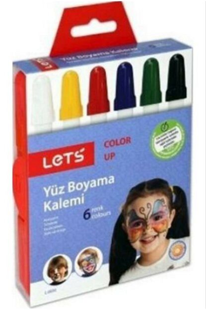 lets 6 renk cevirmeli yuz boyama kalemi