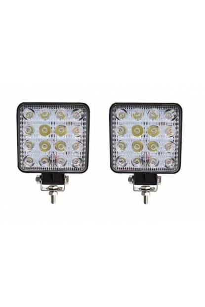 dorcar 2 adet 12v 24v uyumlu 48w off road sis fari sis lambasi 16 led kare 2 li paket su gecirmez fiyati yorumlari trendyol