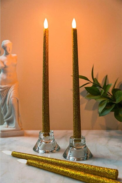Aker Hediyelik Guzel Samdan Mum Pilli Led Mum Cesitleri 4 Adet Gold Simli Samdan Mumu Vip Candles Fiyati Yorumlari Trendyol