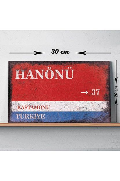 kastamonu hanonu sokak tabelasi vintage tablo