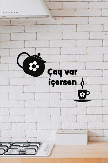 Mesgalem Ahsap Dekoratif Mutfak Aynasi Isme Ozel Cay Temali Cay Var Icersen Duvar Susu Fiyati Yorumlari Trendyol