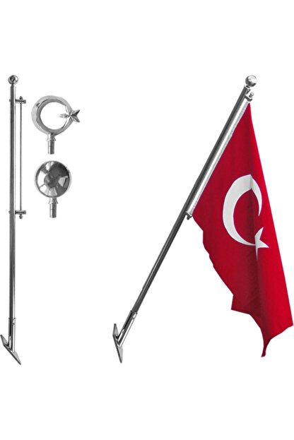 bayraksan teleskopik duvar tipi bayrak diregi 130 cm paslanmaz direk turk bayragi fiyati yorumlari trendyol