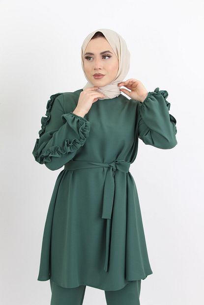 belden kusakli tunik ve pantolon