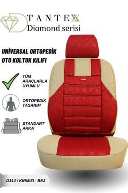 tantex universal ortopedik oto koltuk kilifi kirmizi bej d114 fiyati yorumlari trendyol