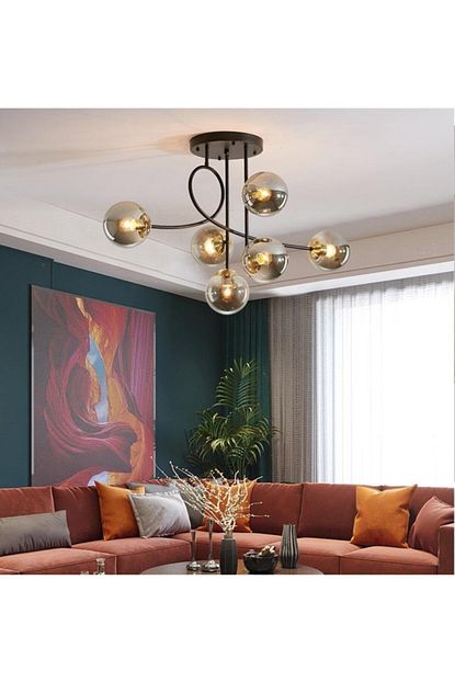 sinem avize vienna luks modern siyah globe camli 6 li avize fiyati yorumlari trendyol