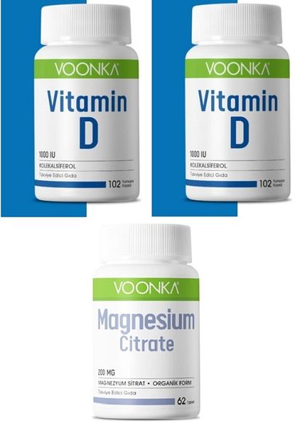vitamin d 102 tablet 2 adet magnsium citrate 62 tablet bagisiklik guclendirici set