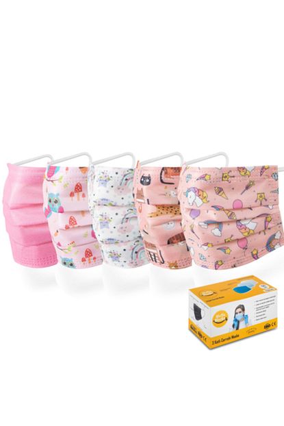 Mutlu Maske 100 Lu Pembe Beyaz Renkli Unicorn Baykus Kedi Karisik Desenli Medikal Kiz Cocuk Cerrahi Maskesi Fiyati Yorumlari Trendyol